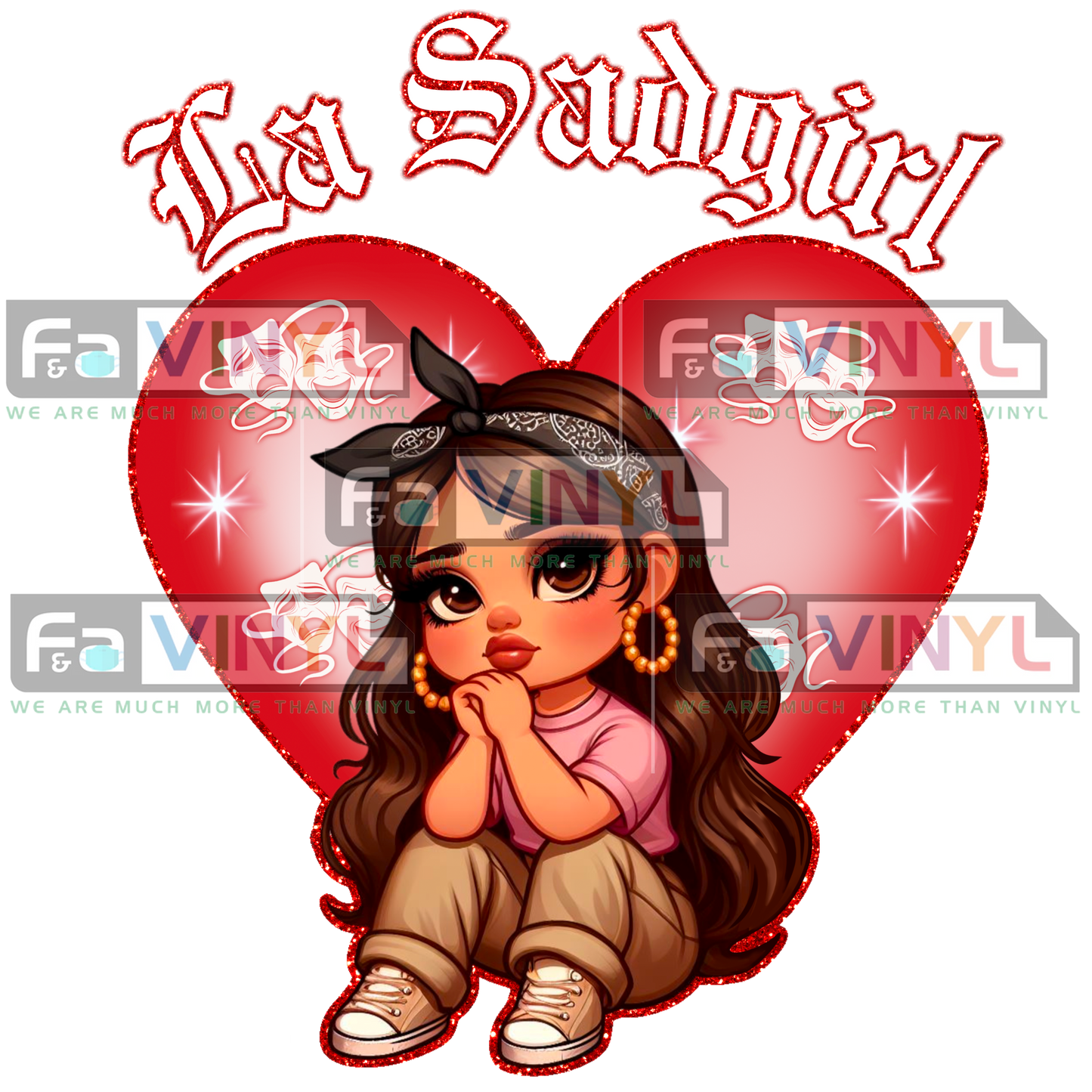 LA SADGIRL WORDS BROWN BANDANA