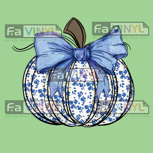 FLORAL BLUE PUMPKIN