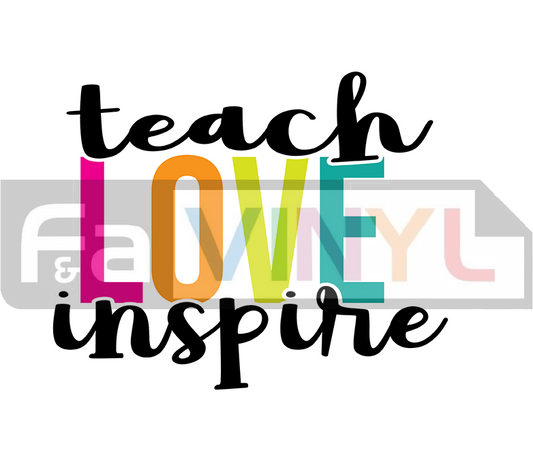 TEACH LOVE INSPIRE STICKER DECAL